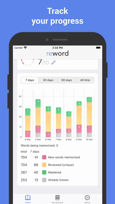 Learn Portuguese with ReWord سکرین شاٹس