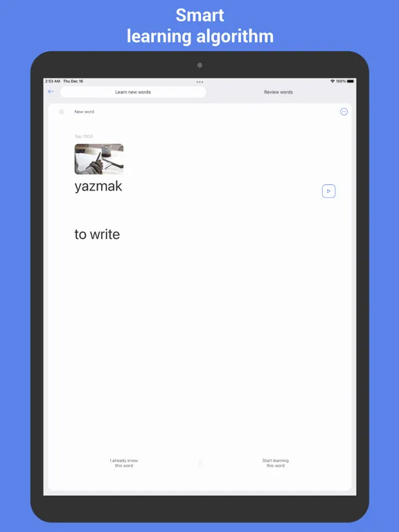 Learn Turkish with Flash cards iPad 应用截图