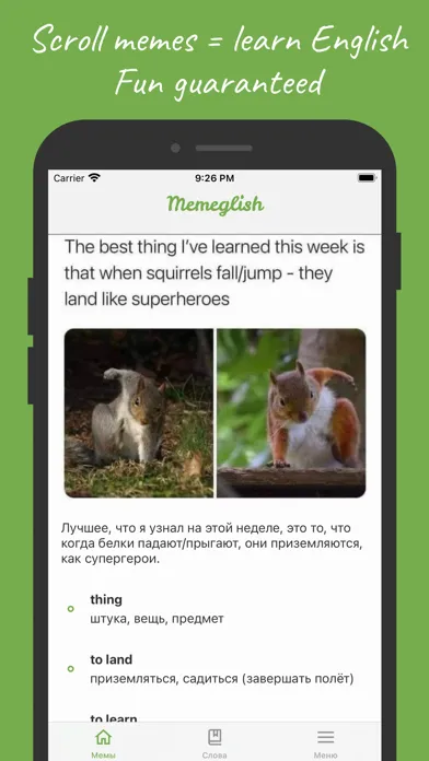 Captures d'écran de Memeglish: learn English vocab