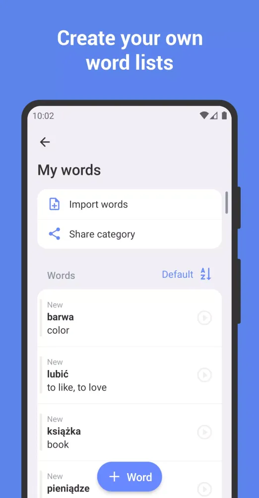 Learn Polish with flashcards! Screenshots