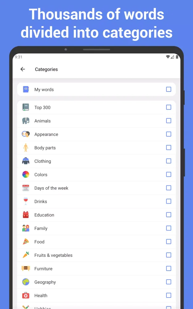 Learn Polish with flashcards! Screenshots