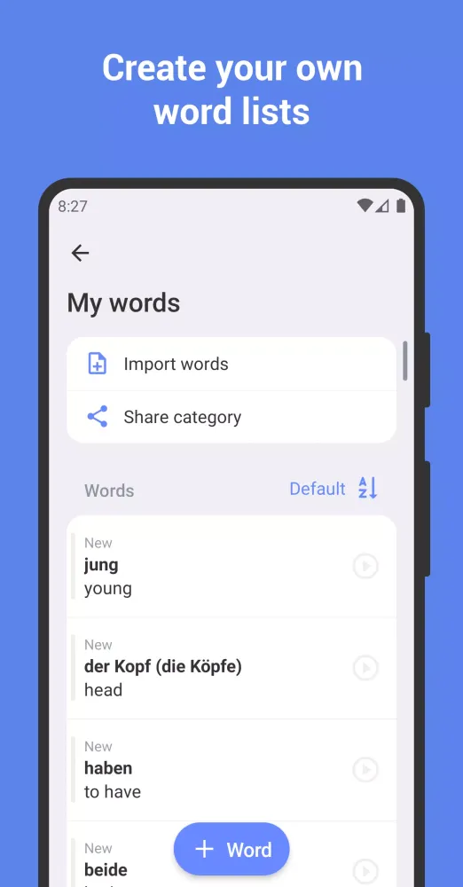 Captures d'écran de Learn German with flashcards!