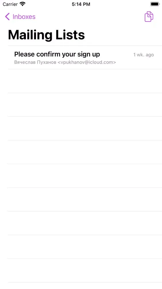 Zrzuty ekranu Binbox - Anonymous Email
