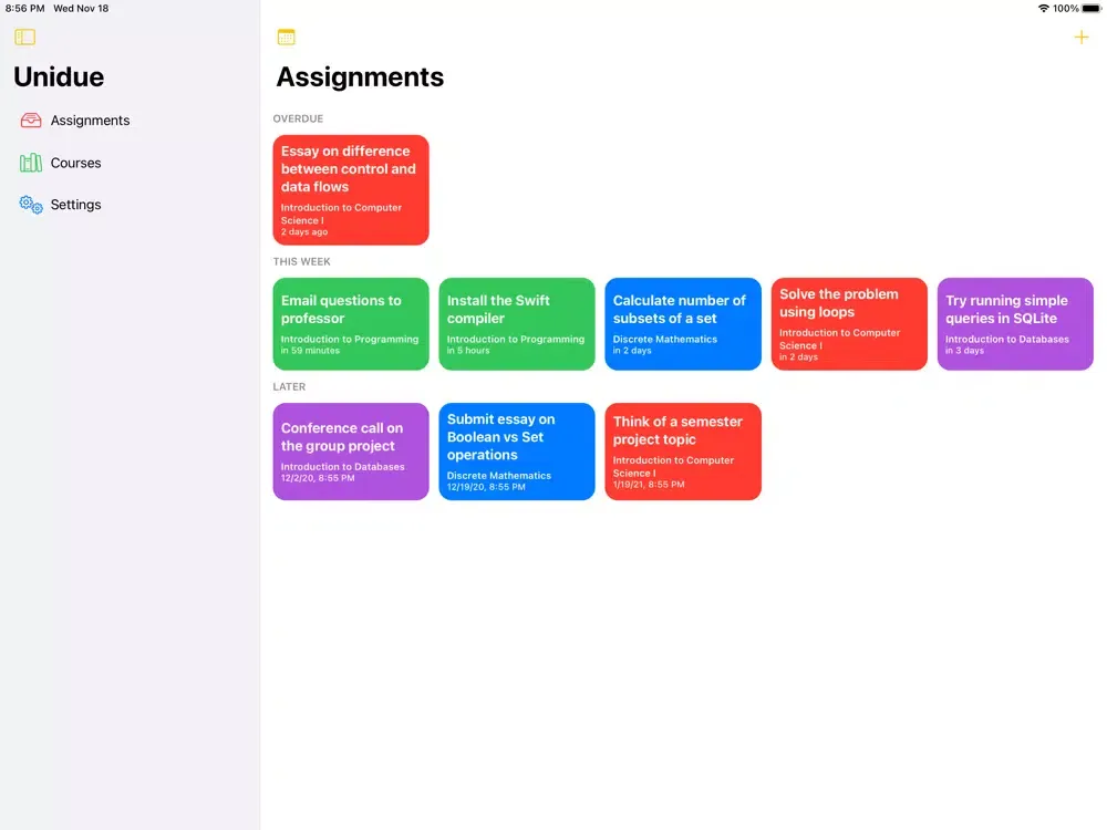 Unidue - Student Planner iPad  سکرین شاٹس