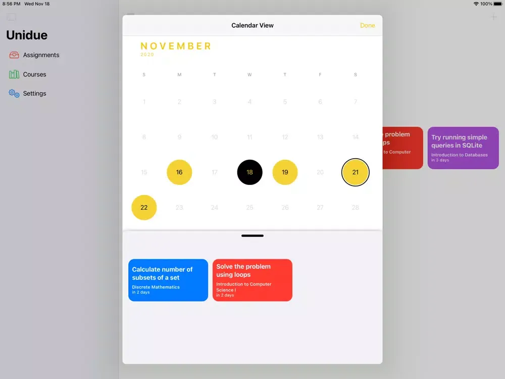 Unidue - Student Planner iPad  سکرین شاٹس