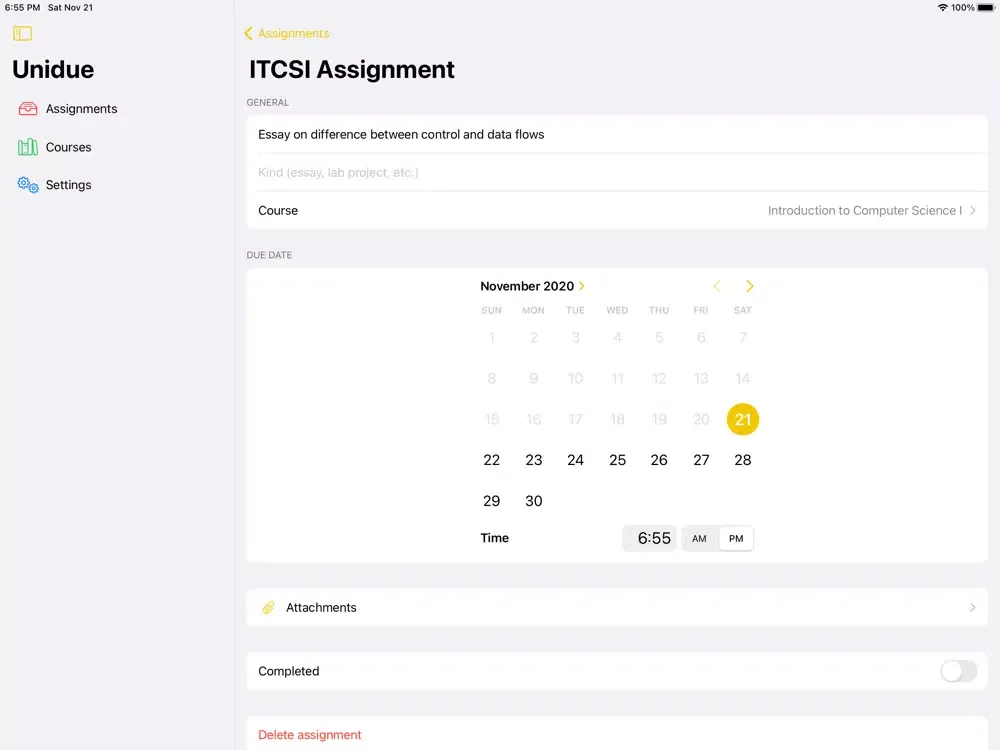Unidue - Student Planner iPad  سکرین شاٹس