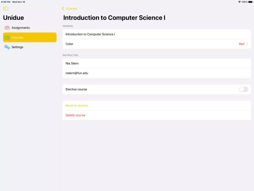 Unidue - Student Planner iPad  سکرین شاٹس