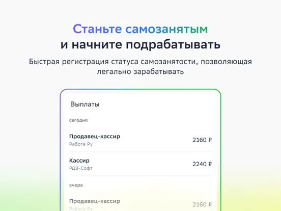 ภาพหน้าจอของ Подработка для самозанятых РФ iPad 