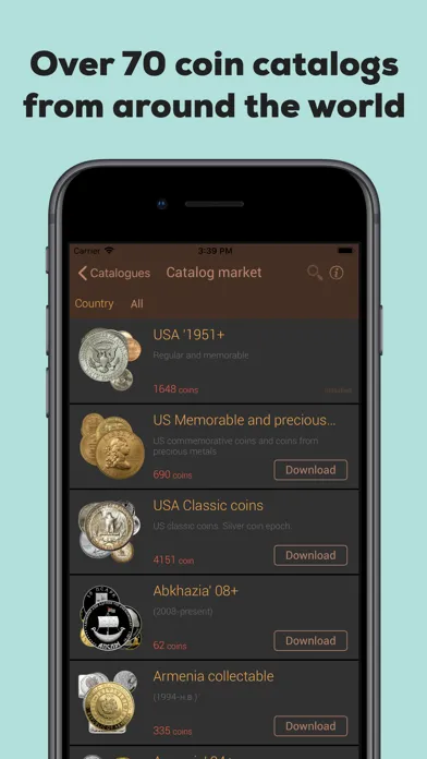 Capturas de tela do World coins (aguru.pro)
