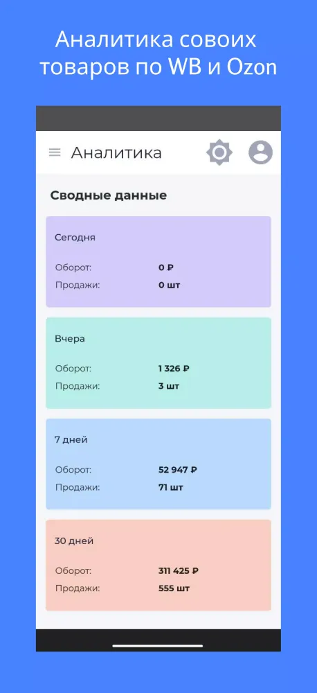 ภาพหน้าจอของ Shopstat — аналитика WB и Ozon
