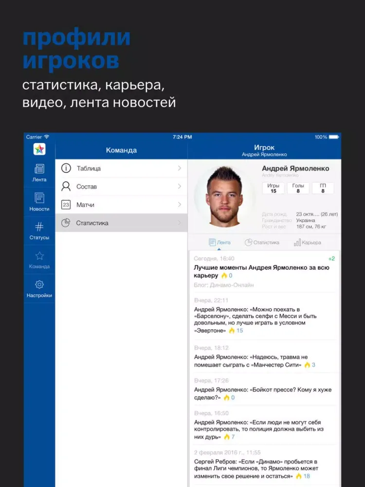 Screenshot di Сборная Украины+ Tribuna.com iPad 