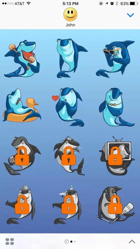 Capturas de tela do Angry Shark Stickers for iMessage