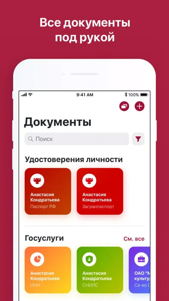 Ảnh chụp màn hình của ВКармане: хранение документов