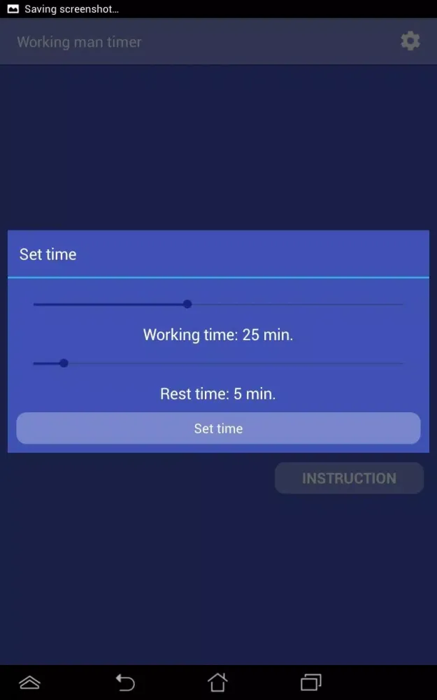 Tangkapan layar Working man timer