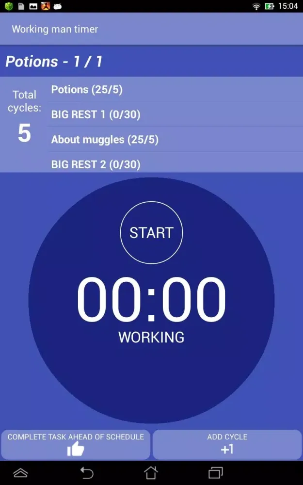 Tangkapan layar Working man timer