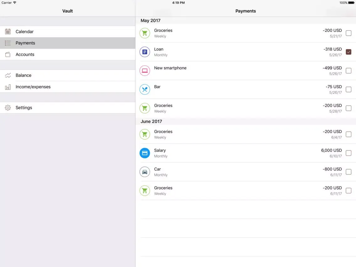 Скриншоты Vault - Budget Planner iPad 