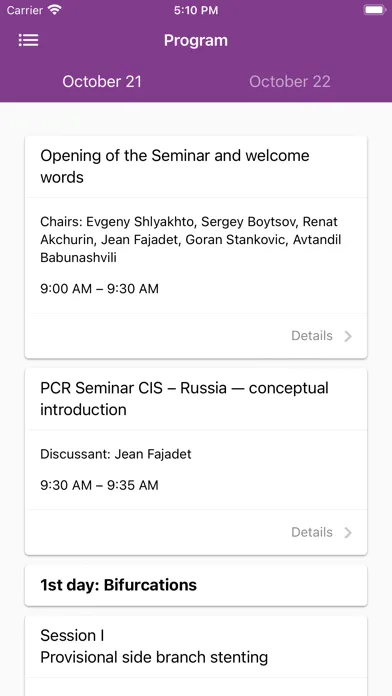 PCR Seminars Screenshots