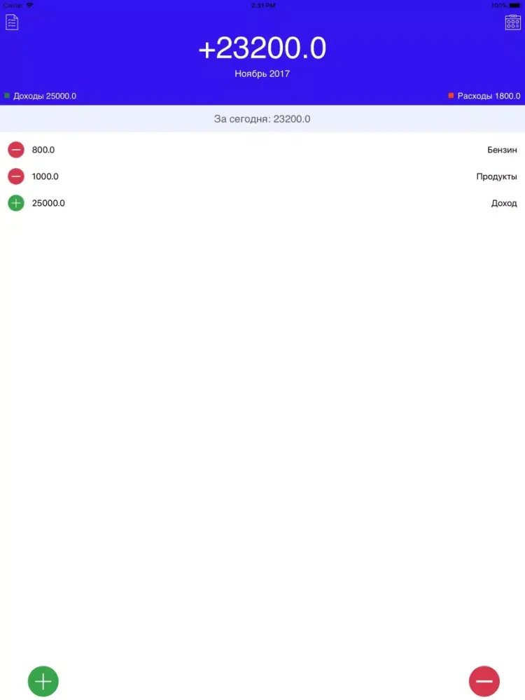 Tangkapan layar Моя бухгалтерия iPad 