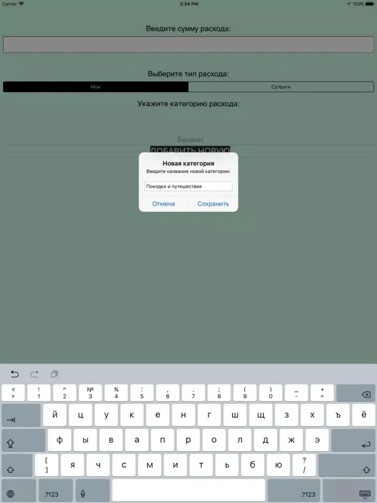Tangkapan layar Моя бухгалтерия iPad 