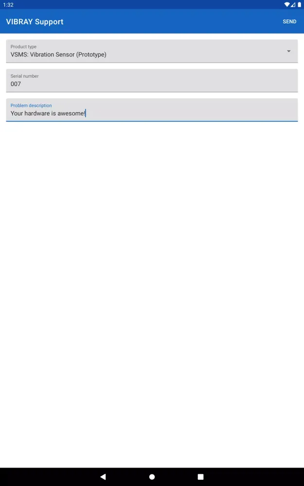 VIBRAY Support Screenshots