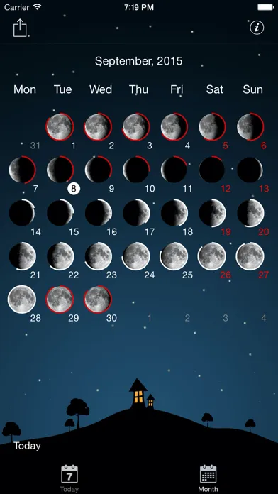 تصاویر Sky and Moon phases calendar