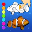 Dancing fishes. 3D Coloring App Dancing fishes. 3D Coloring App