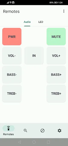 Capturas de tela do IrCode Finder Universal Remote