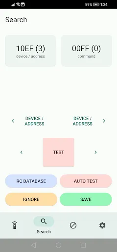 Capturas de tela do IrCode Finder Universal Remote
