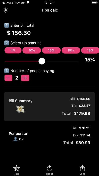 ภาพหน้าจอของ Tips Calculator New
