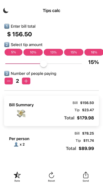 ภาพหน้าจอของ Tips Calculator New