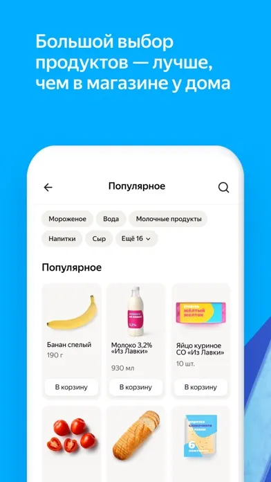 Capturas de tela do Яндекс Лавка — заказать еду