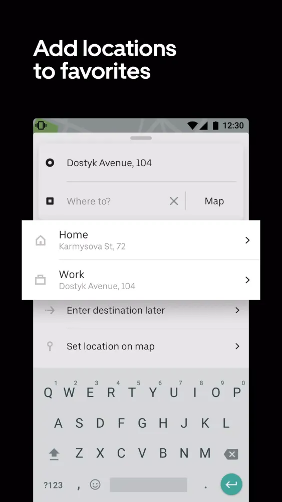 Скриншоты Uber KZ