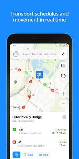 Ảnh chụp màn hình của Yandex Maps and Navigator