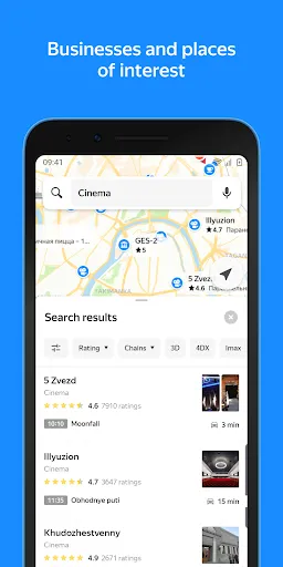 Ảnh chụp màn hình của Yandex Maps and Navigator