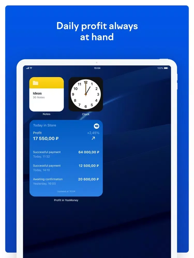 Captures d'écran de YooMoney for Business iPad 