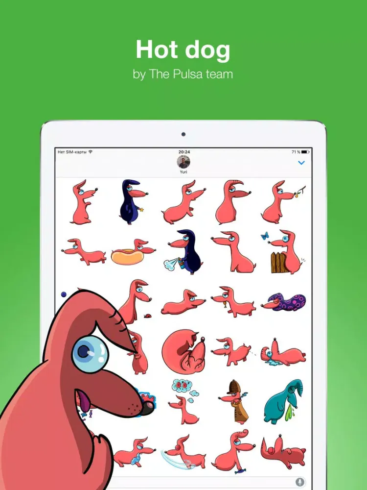 Hot Dog - Cute stickers iPad  스크린샷