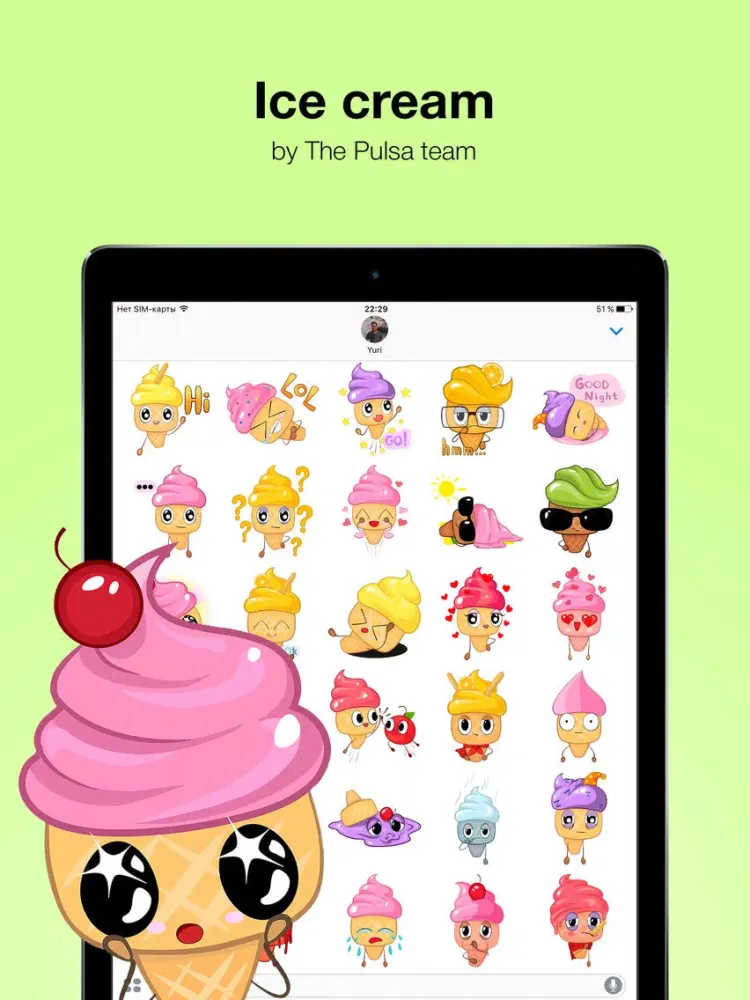 Captures d'écran de Ice cream - Very cute stickers iPad 
