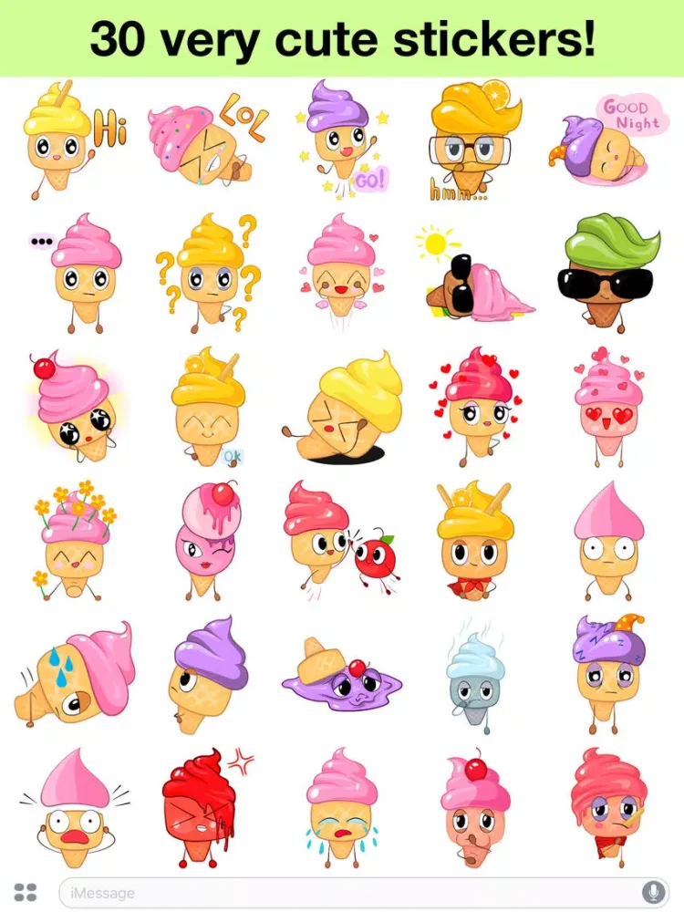 Captures d'écran de Ice cream - Very cute stickers iPad 