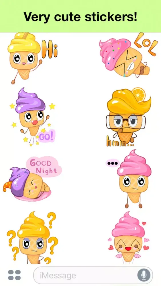 Captures d'écran de Ice cream - Very cute stickers