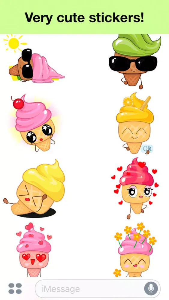 Captures d'écran de Ice cream - Very cute stickers