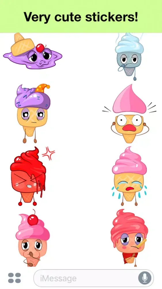 Captures d'écran de Ice cream - Very cute stickers