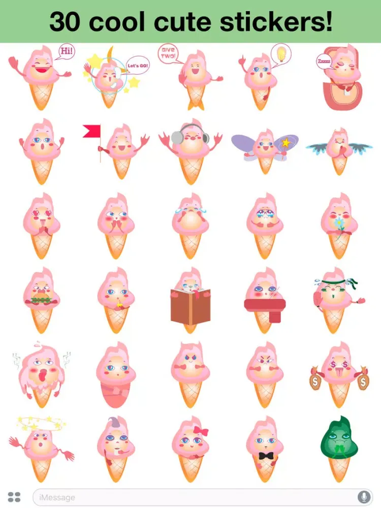 Ice cream - Cute stickers iPad  스크린샷
