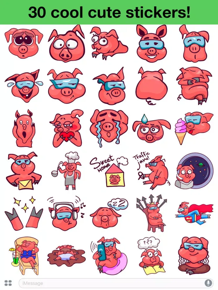 Zrzuty ekranu Pig - Cute stickers iPad 