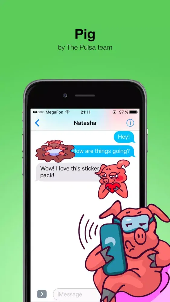 Zrzuty ekranu Pig - Cute stickers