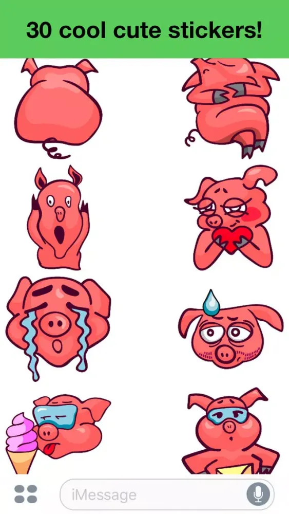 Zrzuty ekranu Pig - Cute stickers
