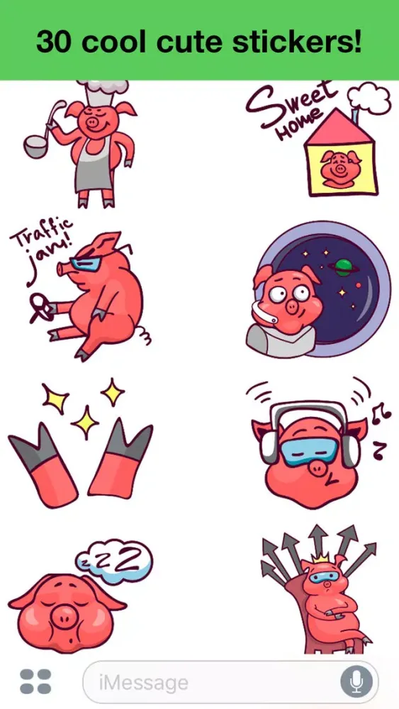 Zrzuty ekranu Pig - Cute stickers