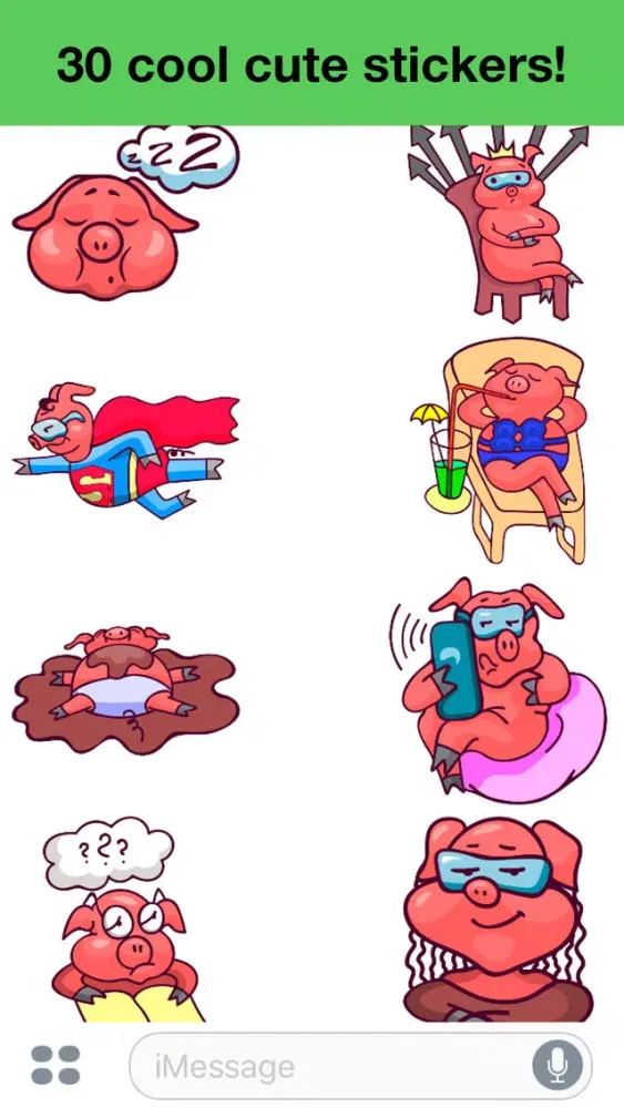 Zrzuty ekranu Pig - Cute stickers