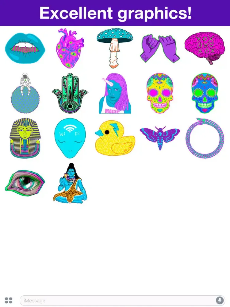 Psychedelic stickers iPad  স্ক্রিনশট