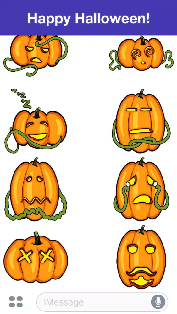 Pumpkins - Halloween stickers Ekran Görüntüleri