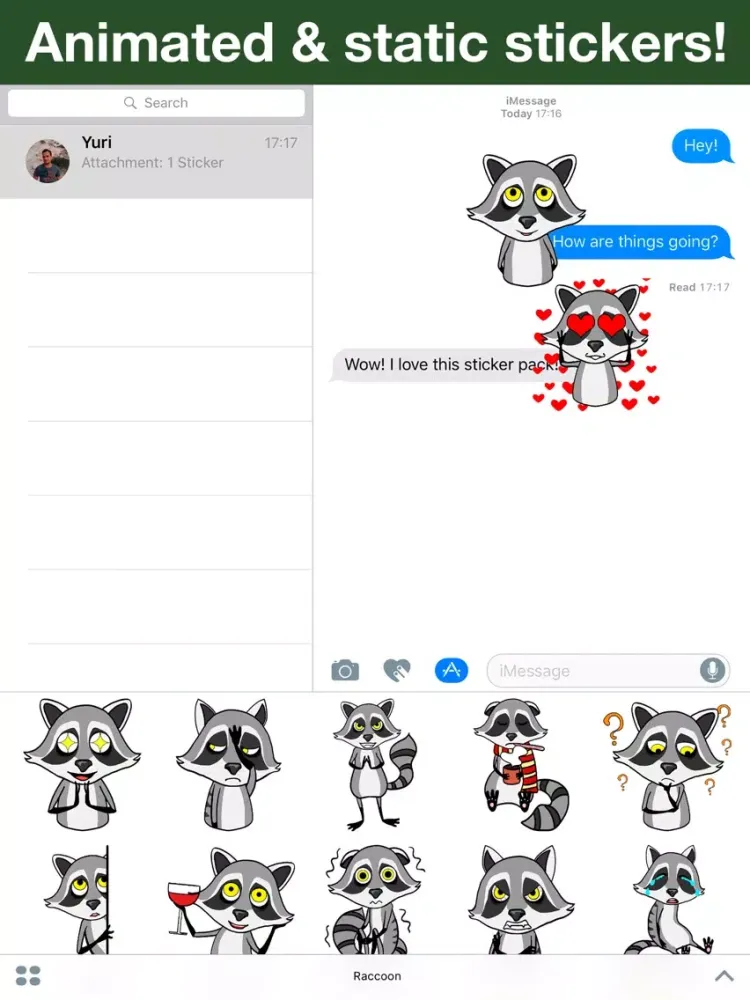 Raccoon - Animated stickers iPad  سکرین شاٹس